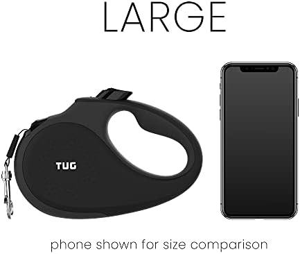 TUG Original Retractable Dog Leash, Anti-Slip, 16’ Tape (Large, Black/Grey) - Image 6