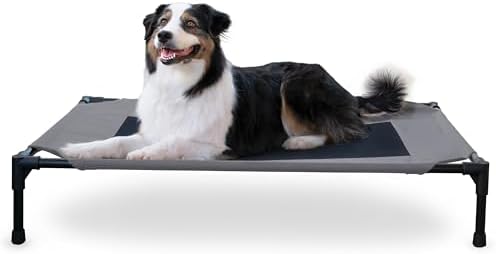 K&H Outdoor Elevated Dog Bed for Medium & Large Pets, Gray, Large 42x30in by KHPetProducts