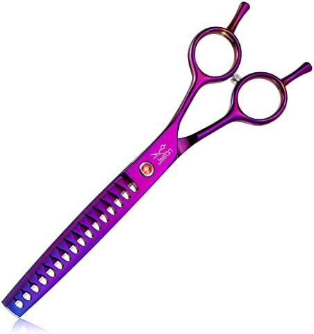 JASON Dog Grooming Chunker Scissor - 7" Professional Hair Shears Purple by JASONSCISSORS