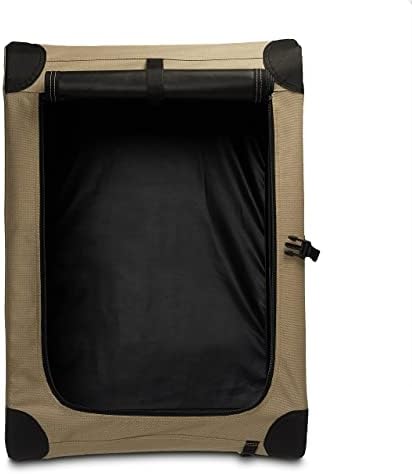 Amazon Basics Portable Folding Soft Dog Crate, 2-Door, Collapsible Travel Kennel, Top & Front Loading, Small 26" x 18" x 18", Tan - Image 3