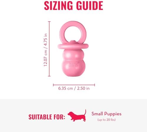 KONG Puppy Binkie, Natural Rubber Teething Toy, for Small Puppies, Pink - Image 3