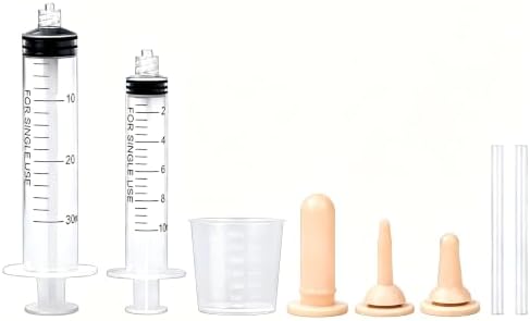 Pet Feeding Kit for Newborn Kittens & Puppies, Kitten Feeding Bottle with Soft Silicone Nipples, Nursing Syringes for Small Animals, Kitten Milk Feeder Set for Rabbit by Unknown