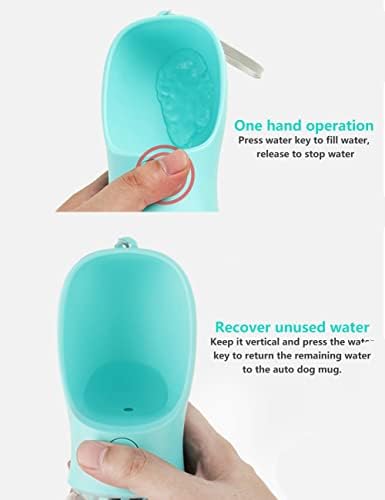 Kalimdor Dog Water Bottle, Leak Proof Portable Puppy Water Dispenser with Drinking Feeder for Pets Outdoor Walking, Hiking, Travel, Food Grade Plastic (12oz Blue) - Image 4