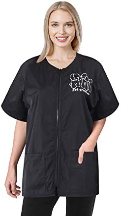 Noverlife Short Sleeve Pet Grooming Work Clothes with Full Zipper, M Size by Noverlife