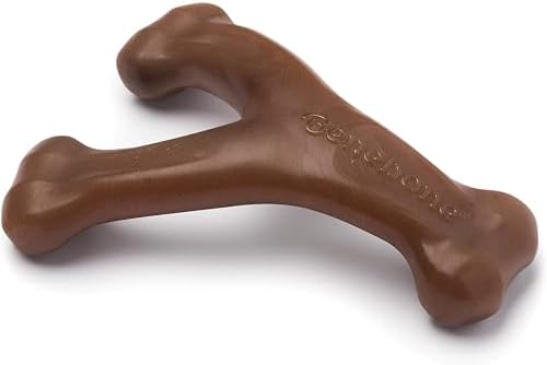 Benebone Wishbone Dog Chew Toy for Aggressive Chewers, Real Peanut, Small by Benebone
