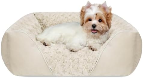 INVENHO Small Dog Bed Rectangle Washable Orthopedic Soft Calming Sleeping Durable Pet Cuddler with Anti-Slip Bottom by INVENHO