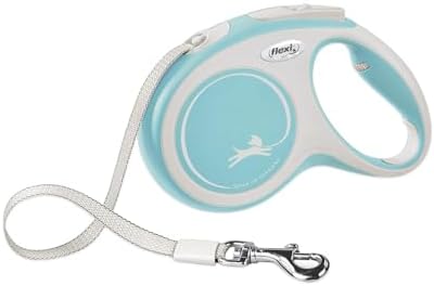 FLEXI® New Comfort Retractable Dog Leash (Tape), Ergonomic, Durable and Tangle Free Pet Walking Leash for Dogs Up to 26 lbs, 10 ft, Extra Small, Blue/Pastel by Flexi