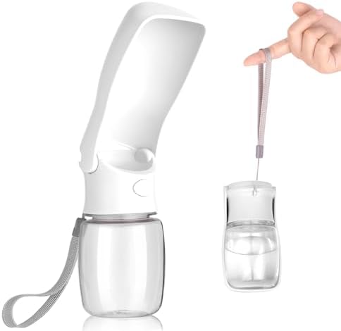 Portable Dog Water Bottle, Foldable Water Bottle for Dog, White, 12oz by AIKIDS