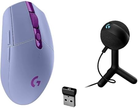 Logitech G305 Lightspeed Wireless Gaming Mouse, Lilac + Yeti Orb RGB Gaming Microphone with LIGHTSYNC, USB Mic for Streaming by Unknown