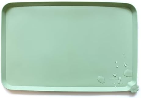 Hoki Found X-Large Silicone Pet Feeding Mats - Non Slip Dog Cat Bowl Mats - Waterproof for Carpet - Jade by Hoki+Found