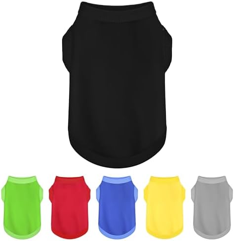 Elevate Your Dog's Fashion Quotient with Colorful and Breathable Sleeveless Cotton Shirts! Perfect Pet Apparel for Small to Medium Dogs Black 3XL by Paiaite
