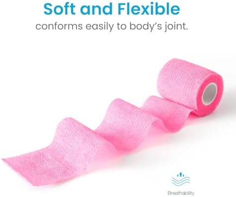 WePet Pet Wrap, Self-Adhesive, Only Sticks to Itself, Non-Woven Tape for Dog Legs, Paws, Wounds, First Aid Cohesive Gauze for Horse, Cat, Bird, Animal, 6 Rolls, 2 Inch, Solid Color B - Image 4