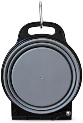 Double Collapsible Dog Bowls for Travel, Food and Water Set with Clip, Gray - Image 5