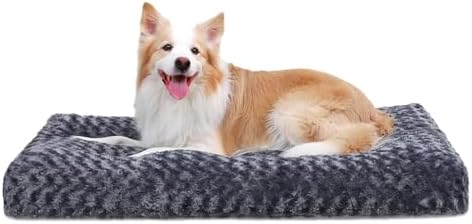 KSIIA Washable Dog Bed Medium Size Dog Crate Bed Pet Mat 35"x23" Dark Gray by KSIIAPetProducts