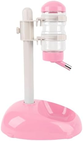 Pet Standing Water Dispenser, Adjustable Height Dog Water Bottle, with Food Feeder Bowl for Small Dogs Cats (Pink) - Image 4