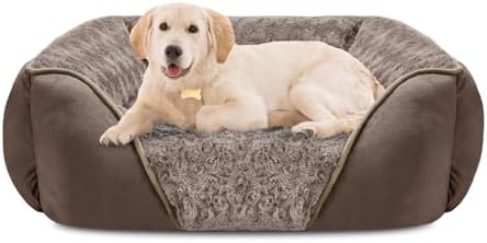 INVENHO Large Dog Bed Rectangle Washable Orthopedic Soft Calming Sleeping Durable Pet Cuddler with Anti-Slip Bottom by INVENHO