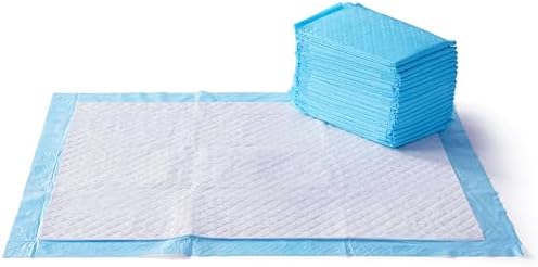Amazon Basics Super Absorbent Dog and Puppy Potty Pads, Leak-Proof 5-Layer Design with Quick-Dry Surface for Housebreaking, Heavy Duty Absorbency, X-Large, 28 x 34 Inch, Blue & White, 25-Pack by AmazonBasics
