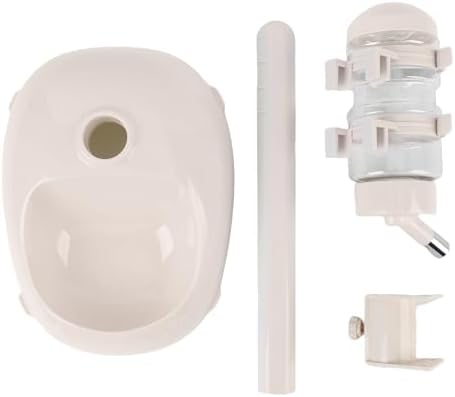 Pet Standing Water Dispenser, Adjustable Height Dog Water Bottle, with Food Feeder Bowl for Small Dogs Cats (Beige) - Image 6