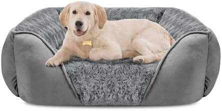 INVENHO Large Dog Bed Rectangle Washable Orthopedic Soft Calming Sleeping Durable Pet Cuddler with Anti-Slip Bottom by INVENHO