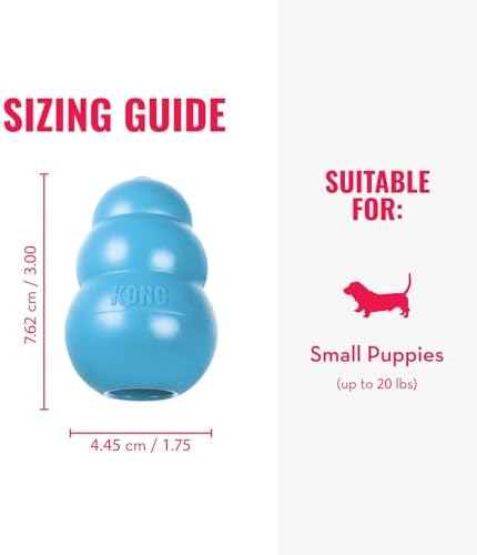 KONG Puppy - Natural Teething Rubber Chew Toy for Dogs - Stuffable Dog Toy for Extended Playtime - Chew & Fetch Toy for Puppies - for Small Puppies - Blue (Pack of 3) - Image 4