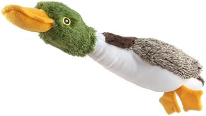 Best Pet Supplies Interactive Squeaky Dog Chew Toy, Ideal Dog Toys for Chewers, Small, Medium & Large Dogs, and Fetch Lovers - Mallard Duck (Brown), Small by BestPetSuppliesLLC