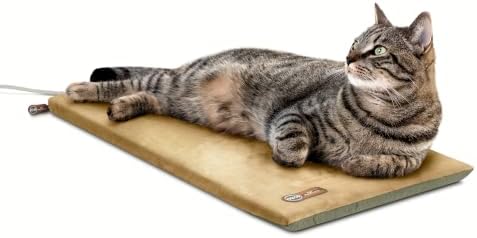K&H Heated Cat Bed, Thermo-Pet Mat Indoor, Safety Listed, 28x14in, 6W by KHPetProducts