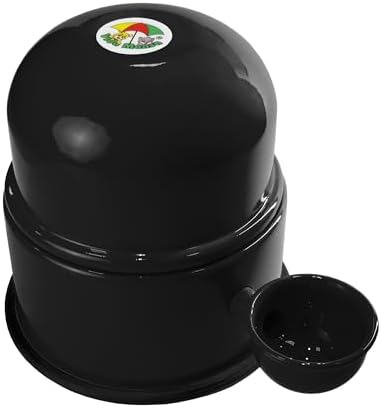 Pet Water Dispenser for Dogs and Cats, 47.3 oz – Gravity-Fed Aluminum Water Bowl, Prevents Wet Fur, Provides Continuous Fresh Water, Electrostatic Coated Finish, Vida Mansa (Black) - Image 2