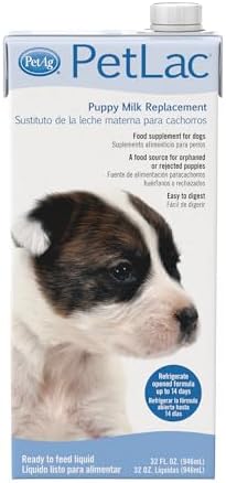 Pet-Ag PetLac Liquid for Puppies - 32 oz - Ready-to-Feed Milk Replacement for Puppies Newborn to Six Weeks Old - Easy to Digest by PetAg