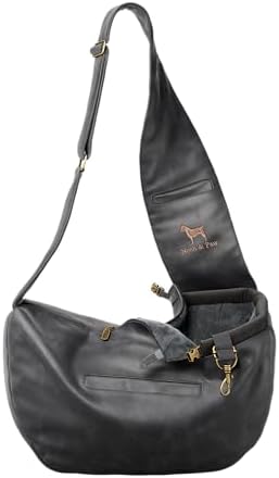 Noah & Paw Dog Sling Carrier for Small Dogs 3-10lb, Dog Sling for Small Dogs and Cats, Dog Carrier with Adjustable Padded Strap, Vegan Leather Lined with Fur, 3X Safety Features, Machine Washable by NoahPaw