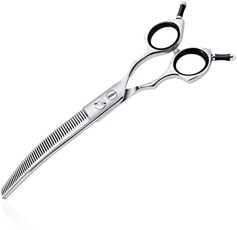 HASHIMOTO Curved Thinning Shears for Dogs, 7.0 inch, 30% Thinning Rate. by HASHIMOTO