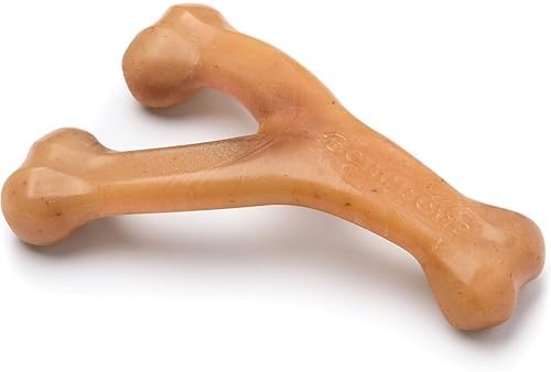 Benebone Wishbone Dog Chew Toy for Aggressive Chewers, Real Chicken, Medium by Benebone