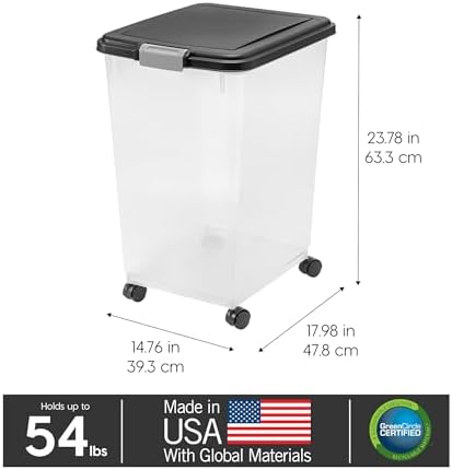IRIS USA Dog Food Storage Container, 2-Pack, Up to 54 lbs, Black - Image 3