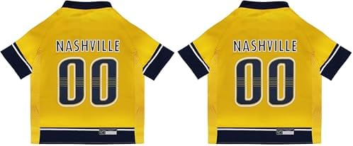 NHL Nashville Predators Jersey for Dogs & Cats, Medium. - Let Your Pet Be A Real NHL Fan! (Pack of 2) by PETSFIRST