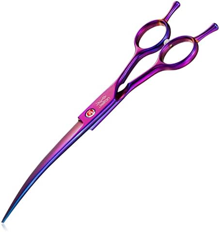 JASON Curved Dog Grooming Scissors - 7" Down-Curved Trimming Shears Purple by JASONSCISSORS
