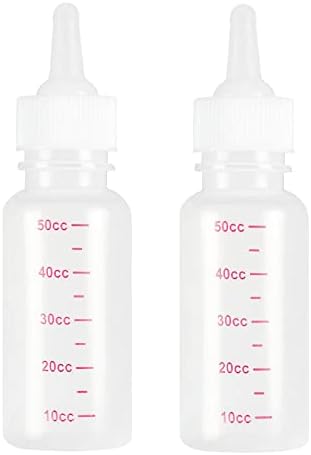 2PCS Pet Nursing Bottle 50ml Dog and Cat Feeding Bottle Pet Silicone .ORN Puppy Cat Baby Nursing Water Milk Feeder by gofidin