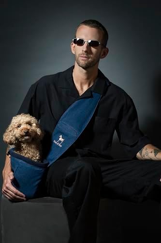 Noah & Paw Dog Sling Carrier for Small Dogs 3-10lb, Dog Sling for Small Dogs and Cats, Dog Carrier with Adjustable Padded Strap, Vegan Denim Lined with Fur, 3X Safety Features, Machine Washable - Image 7