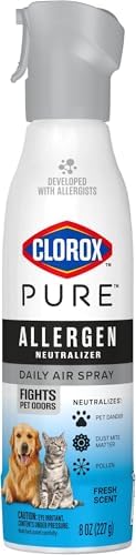 Clorox PURE Allergen Neutralizer Daily Air Spray, Fights Pet Odors, Fresh Scent, 8 Ounces by Clorox
