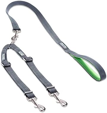 Mighty Paw Double Dog Leash - Double Leash for Two Dogs No Tangle Design. Split Lead for 2 Pets. Adjustable to Fit All Sized Breeds. Reflective Dual Pet Lead for People with 2 Pups by MightyPaw