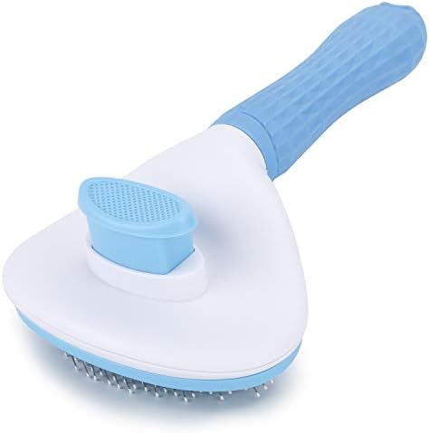 Depets Self Cleaning Slicker Brush, Dog Cat Bunny Pet Grooming Shedding Brush - Easy to Remove Loose Undercoat, Pet Massaging Tool Suitable for Pets with Long or Short Hair by Depets