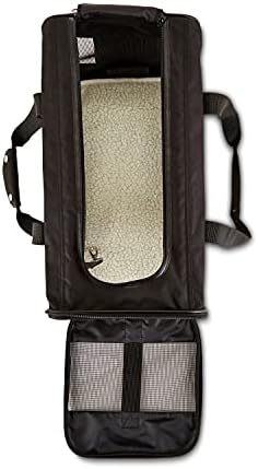 Amazon Basics Airline Approved Soft-Sided Mesh Pet Travel Carrier with Shoulder Strap, Removable Washable Fleece Pad, Top Opening, Ventilation for Dog, Cat, up to 22 pounds, 19.7Lx12Wx12H in., Black - Image 4