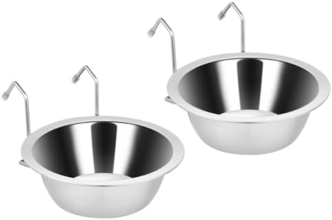 Fri4Free 2PCS 8oz Stainless Steel Hanging Kennel Water Bowls by Fri4Free