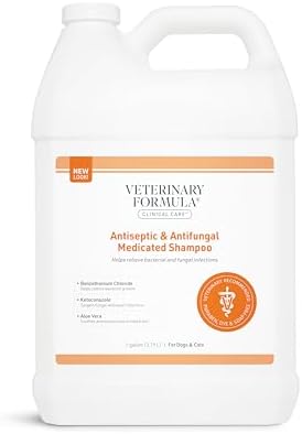 Veterinary Formula Clinical Care Antiseptic and Antifungal Medicated Shampoo for Dogs & Cats, 128 Fl Oz – Helps Alleviate Scaly, Greasy, red Skin – Paraben, Dye, Soap-Free (1 Pack) by VeterinaryFormula