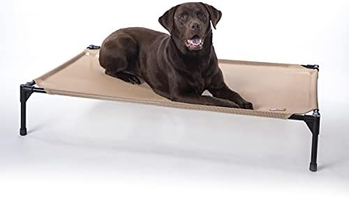 K&H Outdoor Elevated Dog Bed for Medium & Large Pets, Tan, Large 42x30in by KHPetProducts