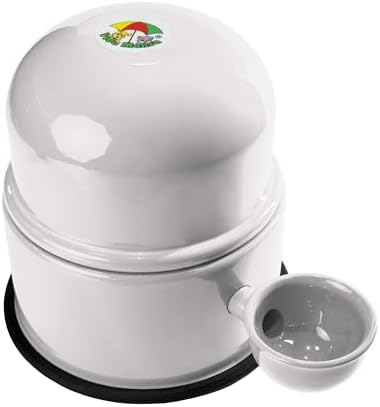Pet Water Dispenser for Dogs and Cats, 47.3 oz – Gravity-Fed Aluminum Water Bowl, Prevents Wet Fur, Provides Continuous Fresh Water, Electrostatic Coated Finish, (White) - Image 2