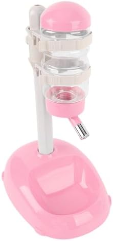 Pet Standing Water Dispenser, Adjustable Height Dog Water Bottle, with Food Feeder Bowl for Small Dogs Cats (Pink) by Unknown