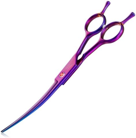 JASON Curved Dog Grooming Scissors - 7" Up-Curved Trimming Shears Purple by JASONSCISSORS