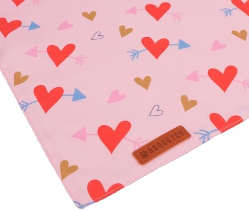 ADOGGYGO Valentine Dog Bandana, Blue Pink Heart Pet Scarf, Premium Durable Fabric, Adjustable Fit Pet Valentine Bandanas for Small Dogs Puppies (Small) - Image 6