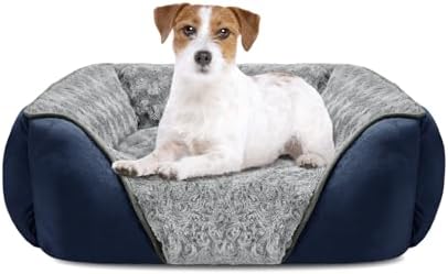 INVENHO Medium Dog Bed Rectangle Washable Orthopedic Soft Calming Sleeping Durable Pet Cuddler with Anti-Slip Bottom by INVENHO