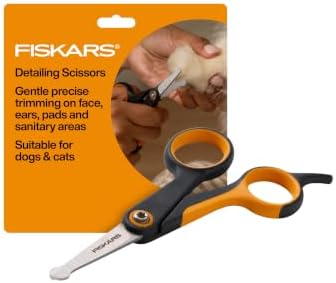 Fiskars Pet Grooming Detailing Scissors for Dogs & Cats, Orange/Black, 5.5 inches (Pack of 6) by Unknown