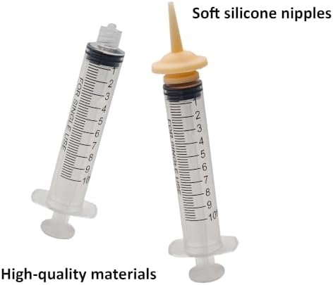 Pet Feeding Syringe Set, 5ml & 10ml Syringes with 10 Silicone Nipples for Newborn Kitten Puppy, Small Animals, Rabbit, Dog, Cat, Squirrel, Bird Nursing and Hand Feeding - Image 5